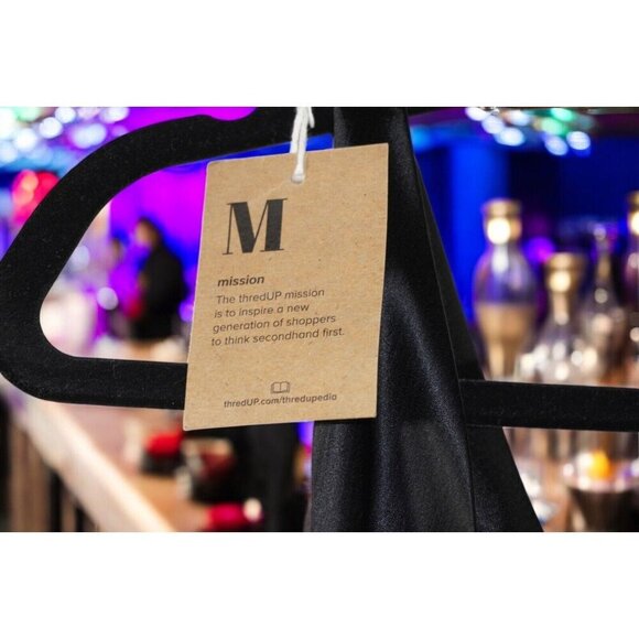 A.B.S. by Allen Schwartz Black Satin Handkerchief Hem Dress - Size 14 - Pre-Own - Picture 8 of 11